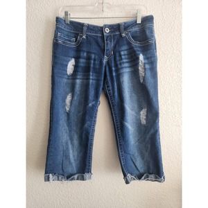 Jade Jeans Womens Distressed Denim Capris 9/10